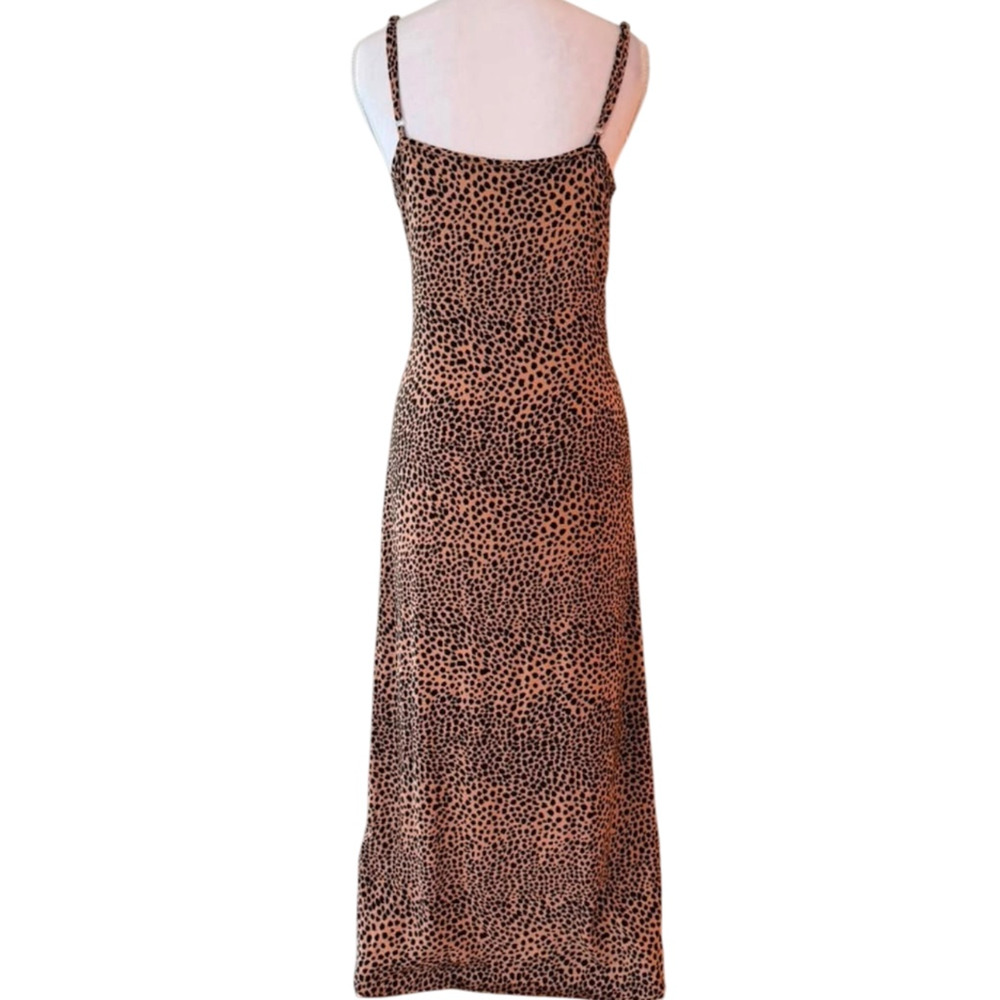 Jenni Kayne Leopard Print Neutral Animal Cheetah Viscose Maxi Slip Dress XS - Picture 3 of 10